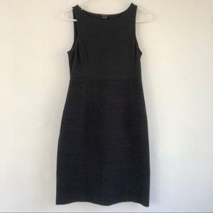Theory Black Tweed Cotton Sheath Dress